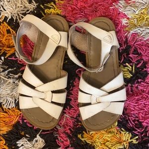 White Saltwater Sandals, Size 1